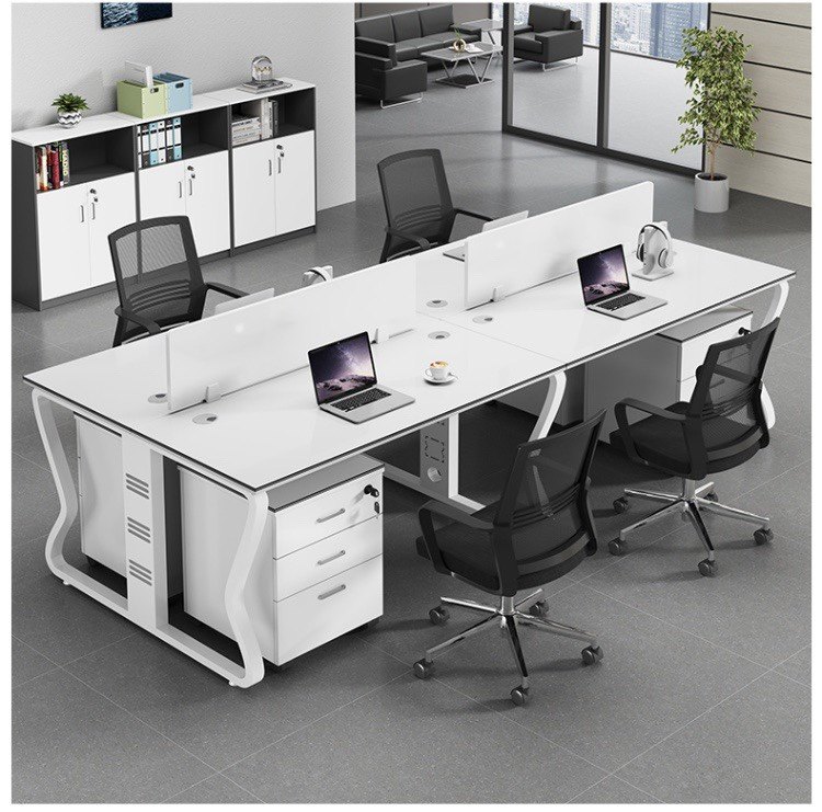 Nanning office desk and chair staff simple and modern combination 4-person office screen card 6-person staff furniture