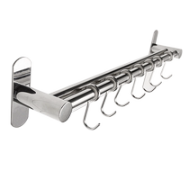 16mm casing hook 304 stainless steel movable hook towel bar no punching kitchen hanging rod hardware pipe holder wall hanging