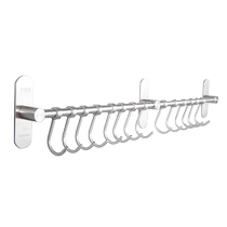 12mm punch-free kitchen hanging rod 304 stainless steel wall hook spatula soup spoon kitchen utensil storage rack nail