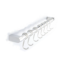 16mm bright light face 304 stainless steel kitchen hanging pole can be free of punching wall-hanging rod sleeve hook housing hanging rack