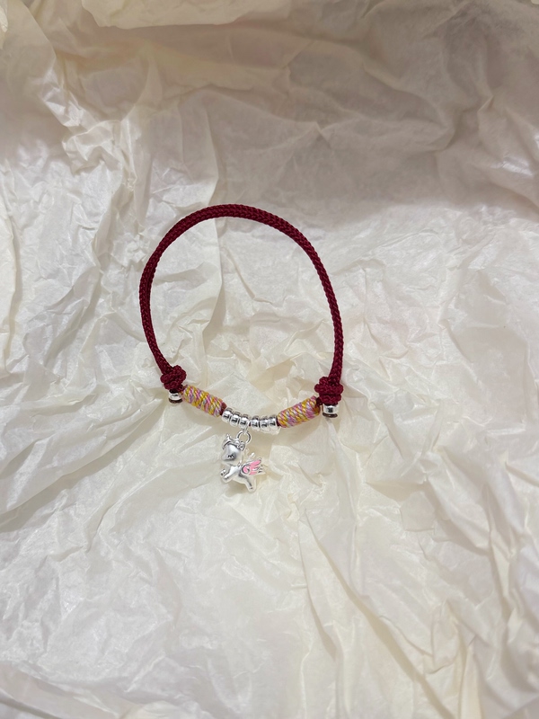 999 Pure Silver Cartoon Unicorn Coiled Bracelet for Women, Niche Design, Gift for Girlfriend, Best Friend, or Baby
