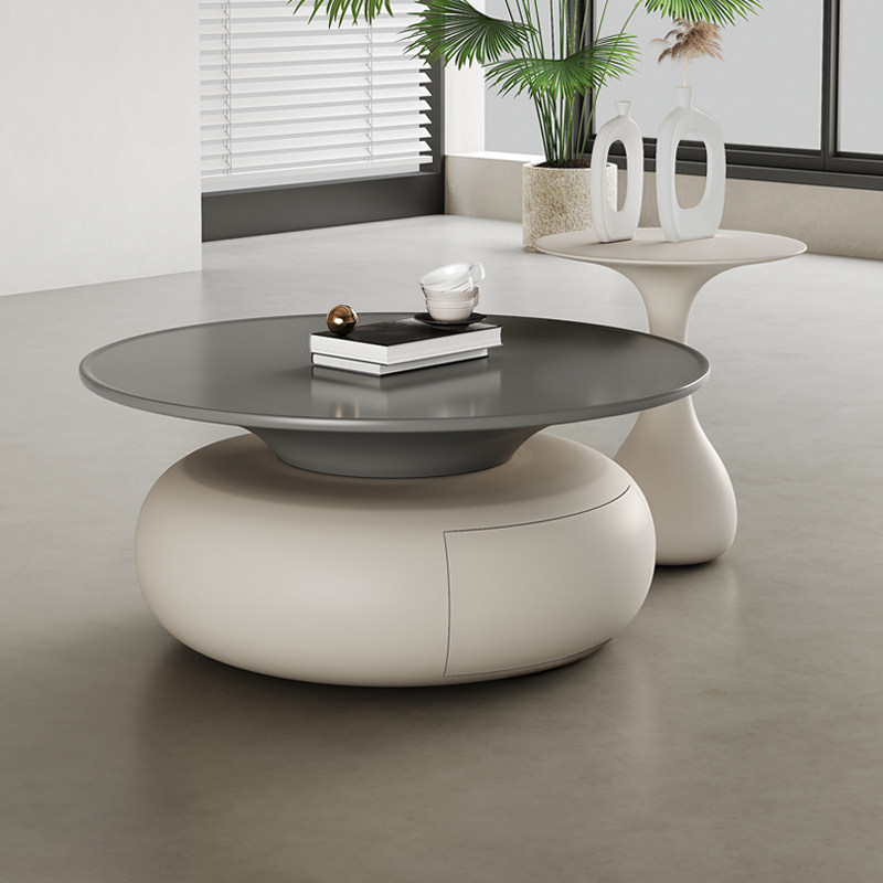 Original Living Room Tea Table Combo Home Round Sofa Tea Table New Modern Minima Cream Wind Small Family Table-Taobao