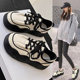 Trendy Thick-Soled White Sneakers for Women, 2025 Hot-Selling Versatile Casual Shoes, Korean Style Thick-Soled Sneakers, Versatile Dad Shoes