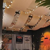 Indoor canopy decoration ceiling hanging cloth customized calligraphy background cloth camping wall cloth restaurant ceiling atmosphere layout