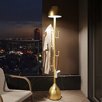 Light luxury coat rack floor lamp bedroom household clothes hanger living room simple modern Nordic clothes hanger vertical table lamp