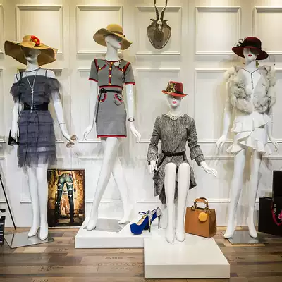 Red lip bright white clothing store model props female full body women's model display window sitting model human body fake doll