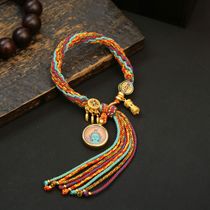 Green Tara Thangka Bracelet Tibetan Decoration Womens Bracelet Hand-woven National Trend New Color Bracelet Pendant