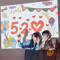 520 Love Wedding Anniversary Happy Anniversary Projector Photo Atmosphere Light Lovers Courdating Romantic Epilogue