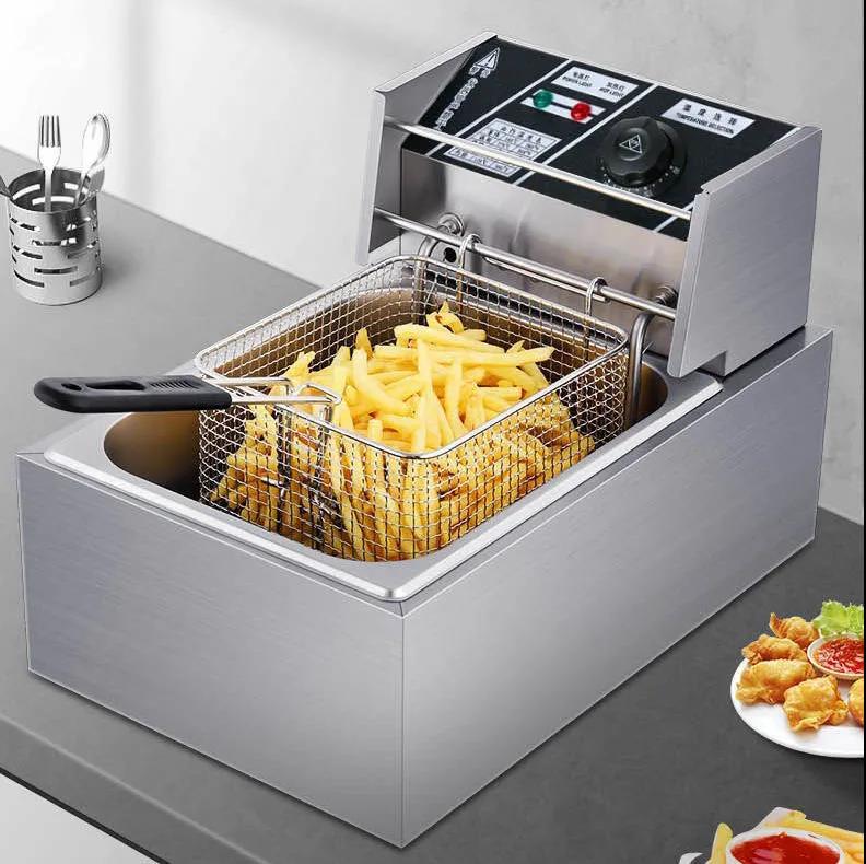 Commercial timing electric oil fryer stainless steel large capacity multifunctional power saving desktop double cylinder fully automatic thermostatic oil cylinder