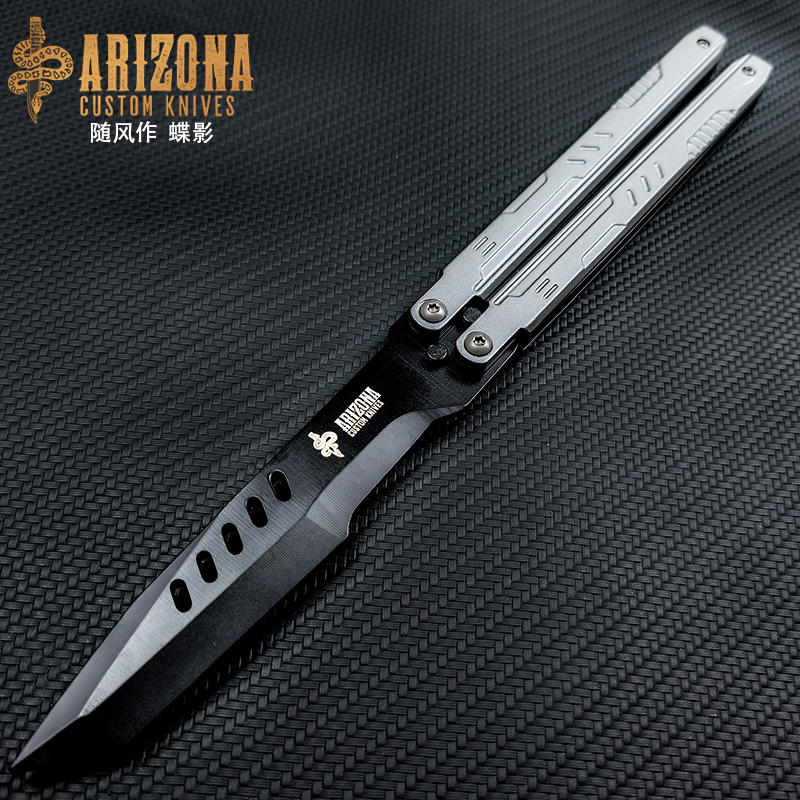 Cool Tuning Fork Butterfly Practice Without Cutting Edge Unhurt New Hands Csgo Perimeter Folding Aluminum Handle Fancy Training Thrower Knife-Taobao