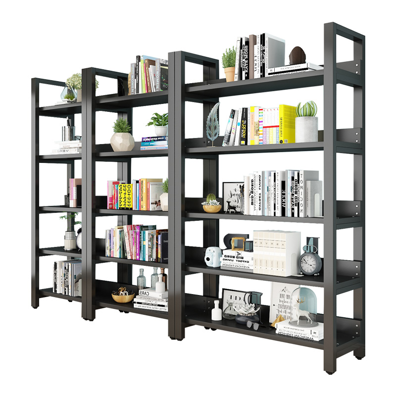 Shelf floor leaning against wall Home Easy place Shelves Steel Wood Bookshelves Iron Art Shelf Multilayer Containing Deck Shelf Partitions