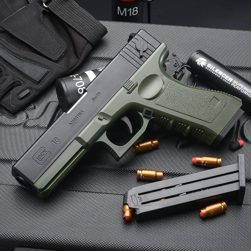 Can Shell Fired Soft Egg Gun Solutions Toys Children's Gun Toys Emulation High Precision Sak Boy Pistol Soft Bullet Gun Model