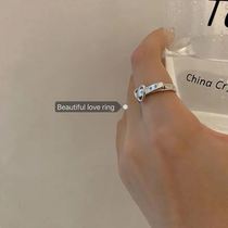 Niche design ins love belt buckle ring female fashion personality versatile food finger ring opening adjustable ring