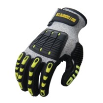Super shock-resistant PU coated palm dipped anti-collision stabbing sliding hammer wear-resistant extrusion high-pressure mechanical rescue mining cutting gloves