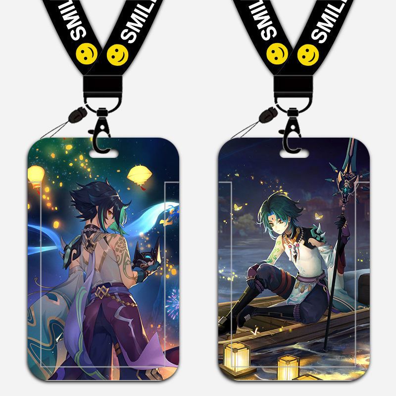 Student card set meal card campus card school card bus card hanging neck strap lanyard original god hair care Yaksha general cartoon