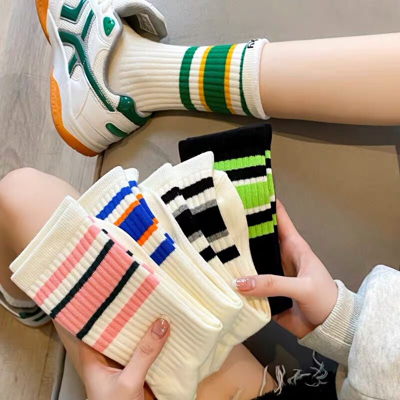 Pair with Dad Shoes and Shark Pants for Outerwear~ Mid-Calf Socks for Women, Trendy Spring and Summer Long Calf Socks