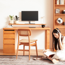 All solid wood desk study table thickened large board table computer table gaming table double desk simple modern home