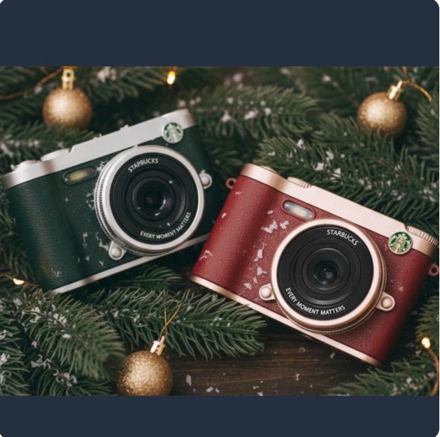 Starbucks Retro Digital Camera Y2K Millennium Style Green Silver Red Gold Color Scheme Fashionable Compact Portable Christmas Gift Starbucks Retro Digital Camera Y2K Millennium Style Green Silver Red Gold Color Scheme Fashionable Compact Portable Christmas Gift
