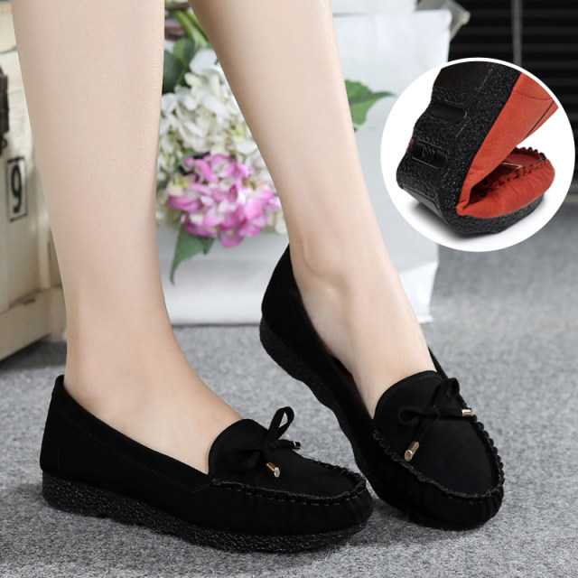 Spring old Beijing cloth shoes women's shoes flat heel flat single shoes casual work shoes pregnant women mother shoes Doudou shoes women