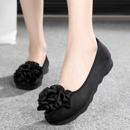 万和泰 Осенние слипоны, обувь, черные туфли, танцующая комфортная рабочая униформа медсестры