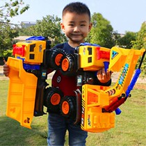 Fall-resistant playing oversize Excavator Toy Engineering Car Suit Tipping Bucket Car Digger Childrens Toy Off-road Car