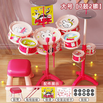 High-end childrens drumming toys yellow duck drum jazz drum set 1-4 baby boys and girls beginner percussion