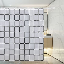 Shower curtain cloth waterproof hanging curtain bathroom partition bathroom curtain bath door curtain telescopic shower curtain rod set free punch