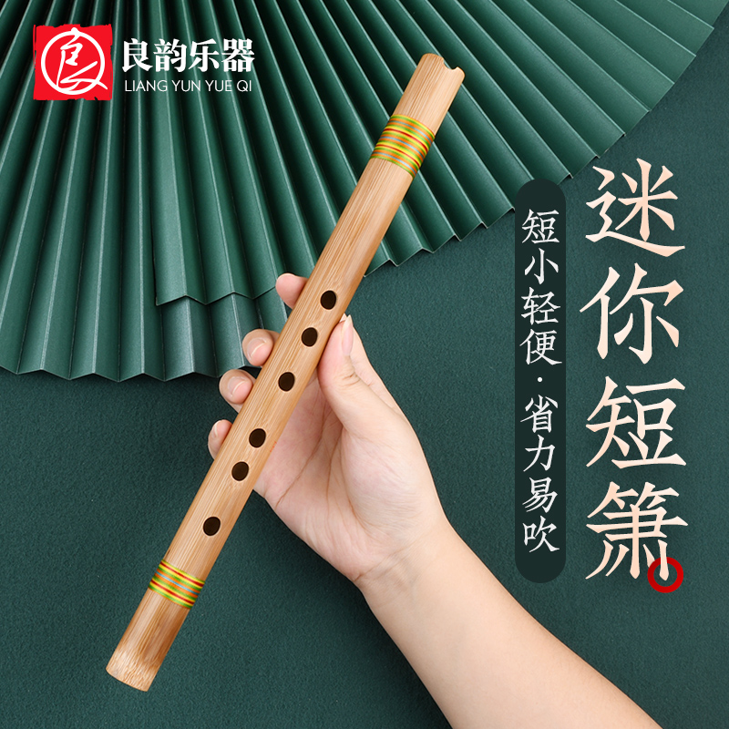 Zero basic entry hole Xiao portable bitter bamboo advanced short Xiao mini small flute ancient style six F key beginner Xiao musical instrument