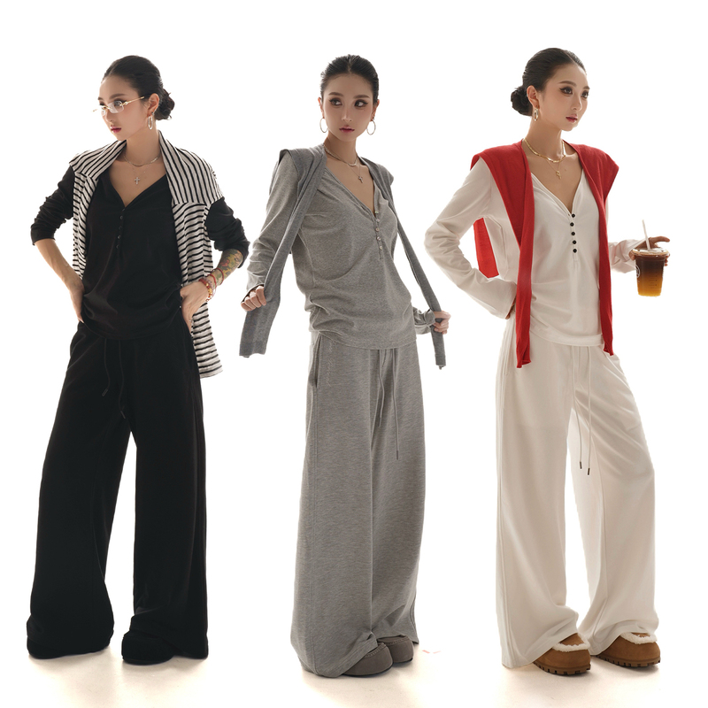 Ootc Old Money Style Casual Simple Elegant Women's Sweatpants 2025 Autumn and Winter New Long Straight-Leg Pants Women's Pants Ootc Old Money Style Casual Simple Elegant Women's Sweatpants 2025 Autumn and Winter New Long Straight-Leg Pants Women's Pants