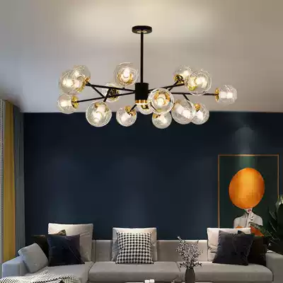 New light luxury living room chandelier copper color lamps Nordic luxury living room chandelier simple modern creative bedroom meal