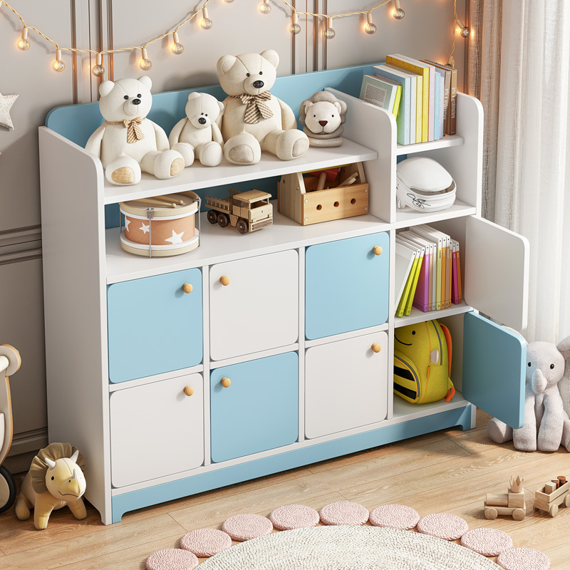 Toy containing cabinet minimalist modern close to wall shelf Multi-functional home bookcase two-in-one cabinet storage cabinet