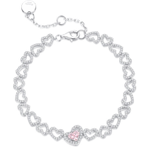 Fanci Fan Qi Silver Jewelry (Sweetheart Girl Series) Love Heartbeat Bracelet Womens Fashion Light Luxury Niche Gift