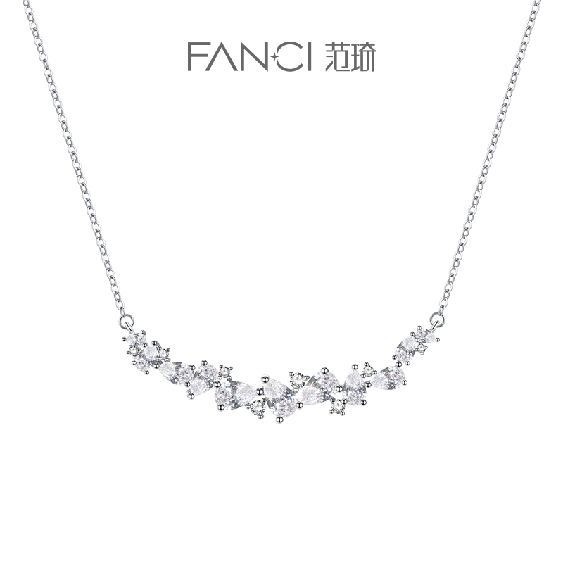 Fanci Fan Qi silver decoration (Purple Vine Flower Series) Smile Necklace Woman Light Lavish Lock Bone Chain Bestie Christmas Christmas Gift-Taobao