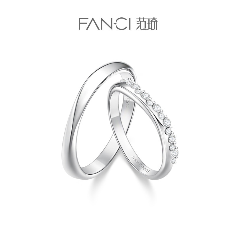 Fanci Fan Qi silver adorned with love for starring lovers to ring 925 silver small crowddesign ring birthday gift to girlfriend-Taobao
