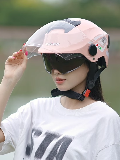 Helmet Summer Double Mirror Electric Vehicle Helmet Men and Women Battery Motorcycle Half Helmet New National Standard 3C Certified Safety Helmet