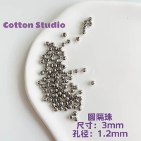 8#Титановые стальные круглые бусины 5 грамм около 65