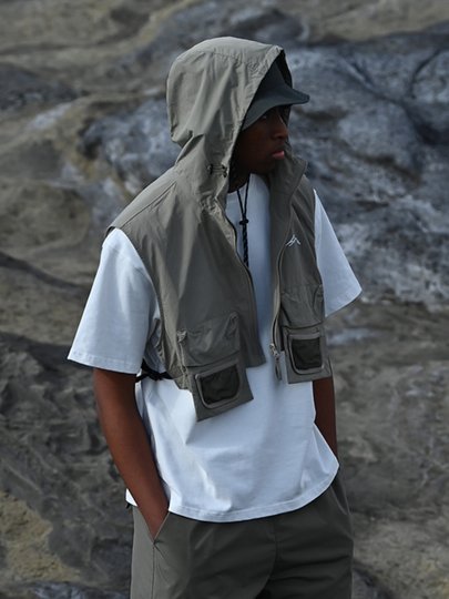 Жилет тактический функциональный унисекс FORN3 23SS Summer Mountain Series, безрукавный, с капюшоном, для активного отдыха и работы