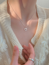 ins pure silver tiger pendant necklace autumn and winter sweater collarbone chain female niche design sense net red titanium steel