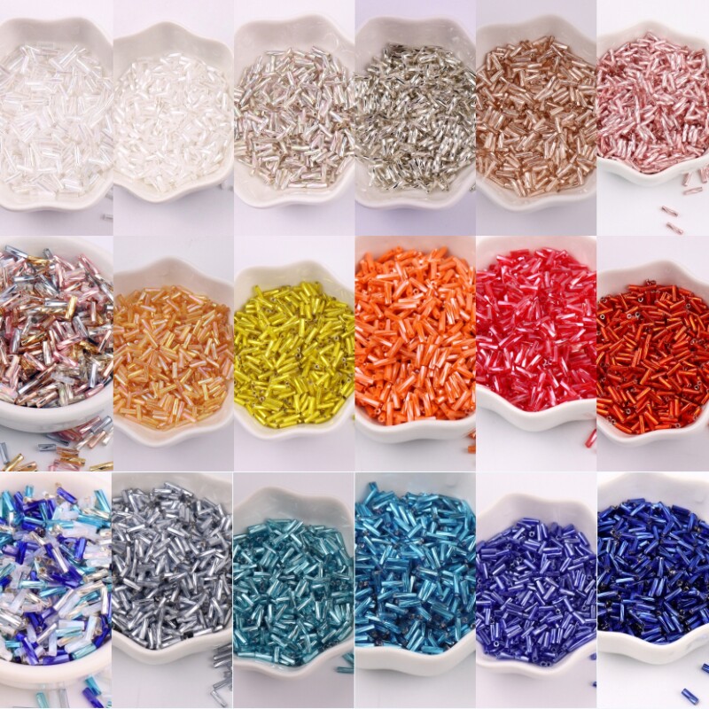 Czech 2x6mm twisted tube spiral tube beads diy antique hair accessories tassel accessories handmade cross-stitch material loose beads