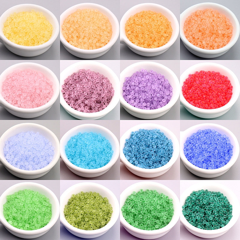 3 mm super high-quality frosted transparent uniform size round glass rice beads best-selling new diy material package loose beads