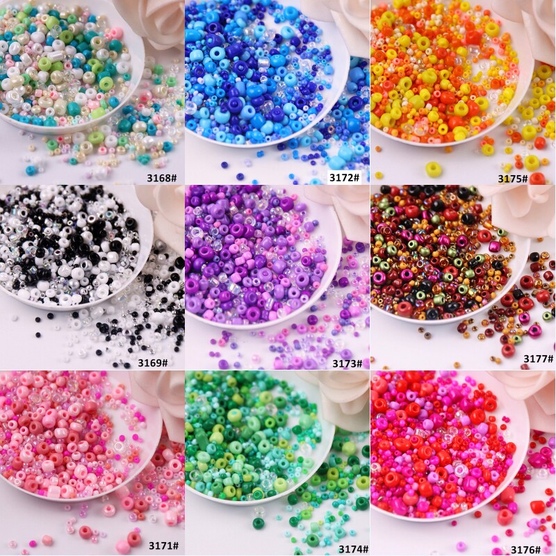 Mixed Color Glass Rice Beads Mixed 1 5-4mm Handmade DIY Beaded Colorful Loose Beads Clothing Embroidery Jewelry Beads