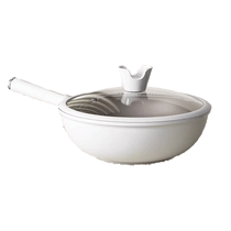 No coating with titanium frying pan white ceramic titanium nonstick pan Home sautstoic oven special flat bottom pan