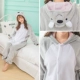 Mùa thu và mùa đông dày flannel phim hoạt hình động vật đồ ngủ một mảnh nam và nữ dễ thương cặp vợ chồng san hô