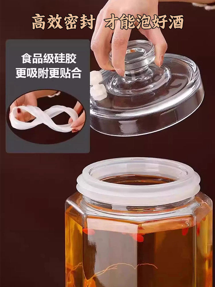 High-End Glass Bottle for Soaking Liquor, 10kg Containers, Thickened with Spigot, Sealed Wine Jar, Glass Jar