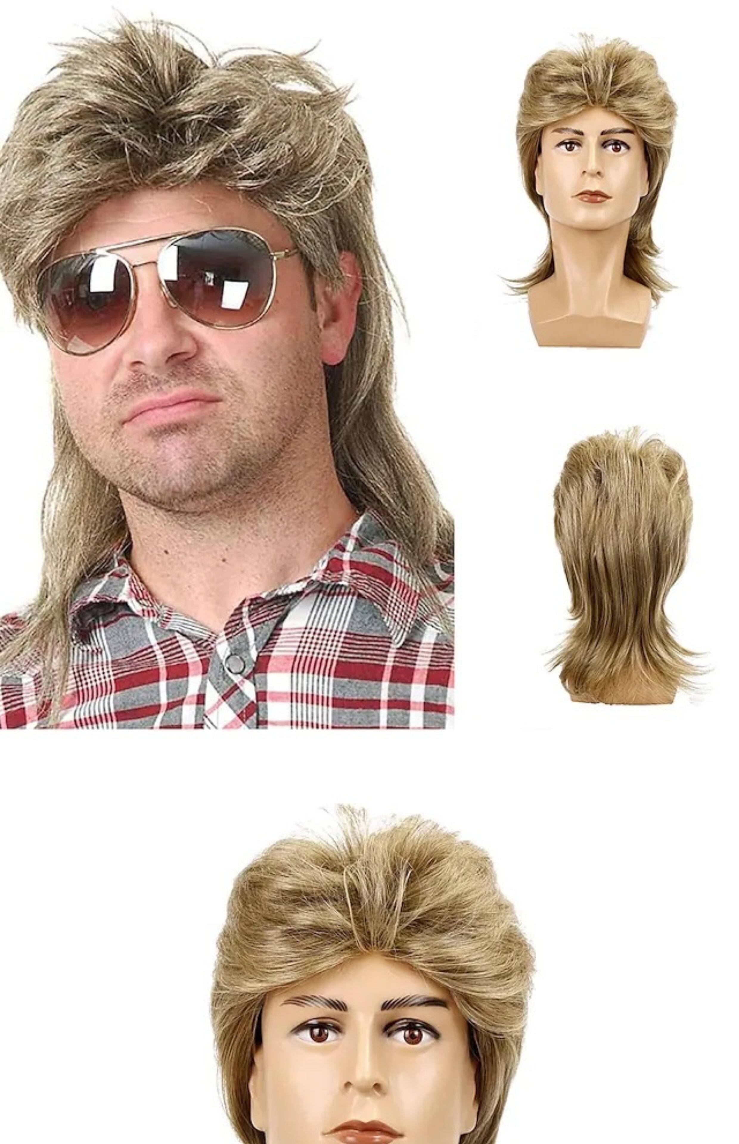 Тоник для волос мужчины 欧美假发男士乌鱼假发棕色卷发80s复古角色扮演万圣节假发套e476