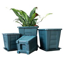 Quadrilateral thickened plastic resin upgrade breathable Qingshan basin square mouth control root flower pot not rotten root of the moon season flower planting basin