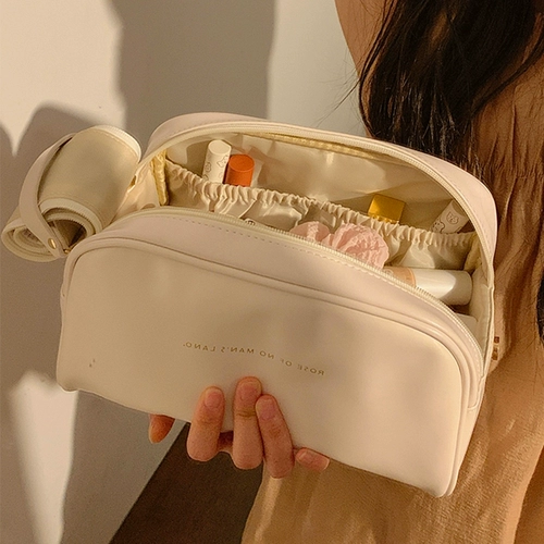 Вместительная и большая косметичка с молнией, портативная сумка через плечо, сумка-органайзер для путешествий, коллекция 2023, премиум класс