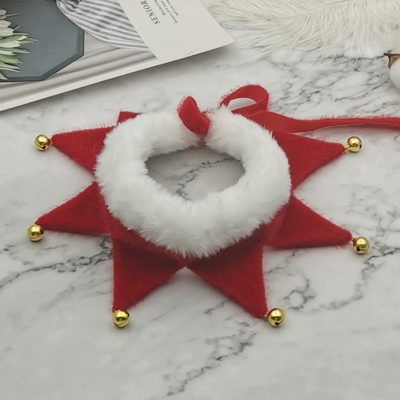 pet dog christmas scarf cat christmas scarf christmas eve bell decoration new year bib saliva towel