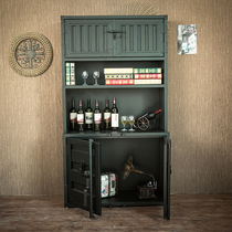 LOFT retro bar floor-to-floor wine cabinet do old container wrought iron wine rack sideboard cupboard dinner cabinet locker