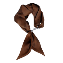 ATELIERSO Ni Suo 24SS Capsule Series-Coffee Brown Goose Yellow Carat Printed Silk Scarf